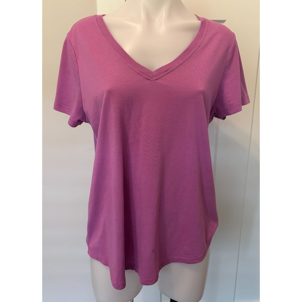 TORRID Womens T-Shirt TOP Short Sleeve PURPLE V-Neck Size 00 (10)